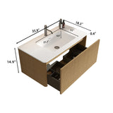 Modern European furniture - Natural Oak Bathroom Vanity with Basin - www.oroa.com