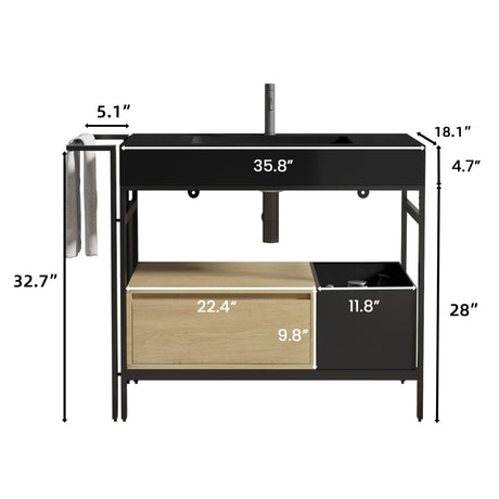 Industrial Style Modular Bathroom Vanity | OROA
