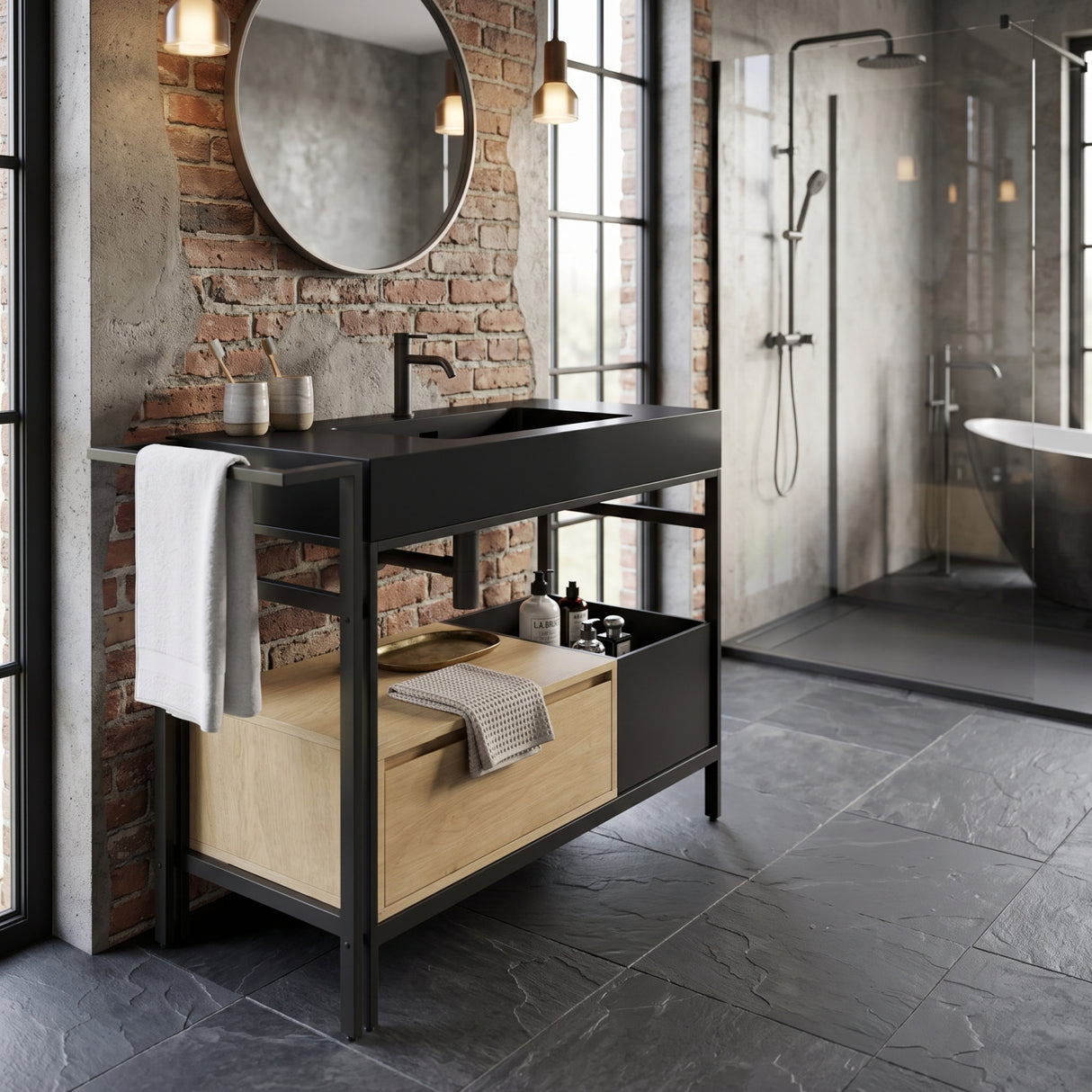 Industrial Style Modular Bathroom Vanity | OROA