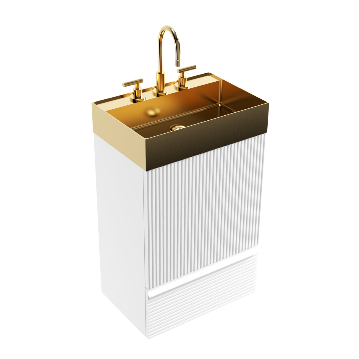 Modern Striped Velvet Bathroom Vanity | OROA