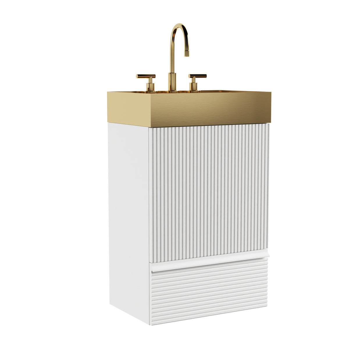 Modern Striped Velvet Bathroom Vanity | OROA