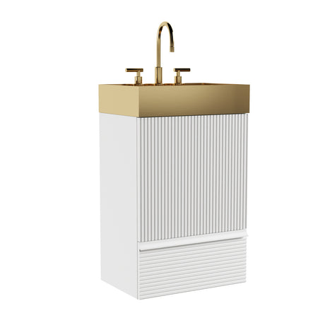 Modern Striped Velvet Bathroom Vanity | OROA