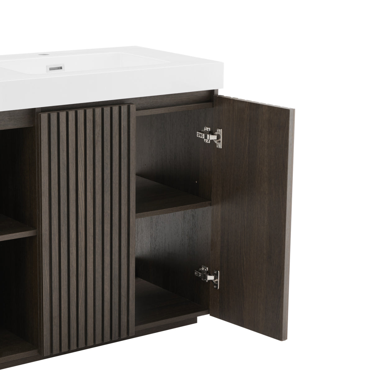 Smoked Oak Bathroom Vanity with Sink | OROA