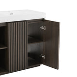 Smoked Oak Bathroom Vanity with Sink | OROA