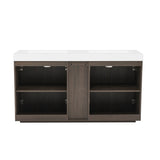 Smoked Oak Bathroom Vanity with Sink | OROA