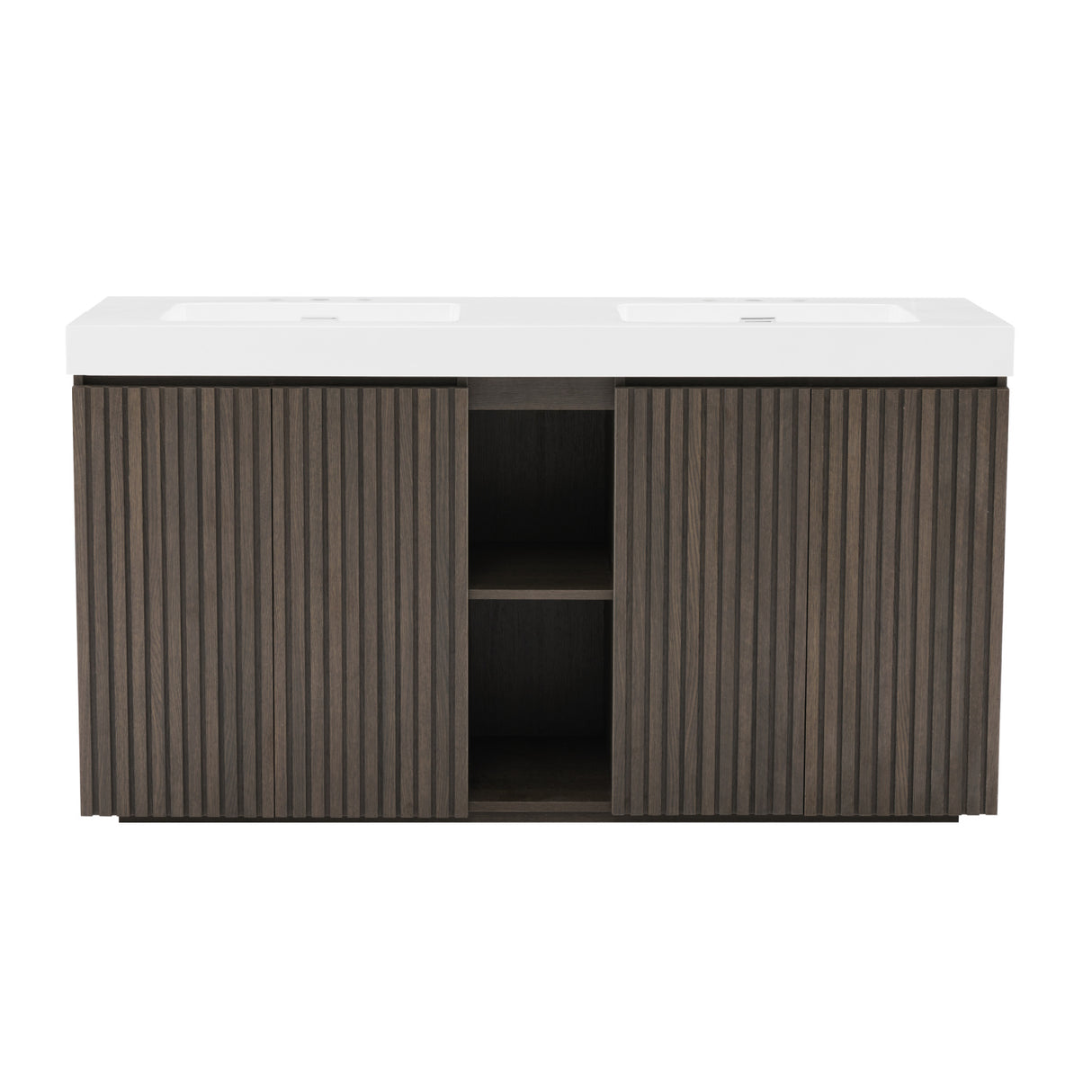 Modern European furniture - Smoked Oak Bathroom Vanity with Sink - www.oroa.com