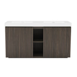 Modern European furniture - Smoked Oak Bathroom Vanity with Sink - www.oroa.com