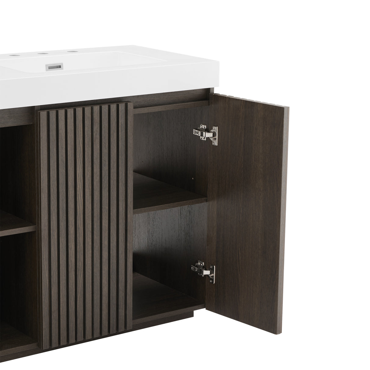 Modern European furniture - Smoked Oak Bathroom Vanity with Sink - www.oroa.com