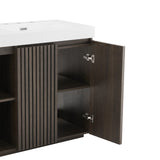 Modern European furniture - Smoked Oak Bathroom Vanity with Sink - www.oroa.com