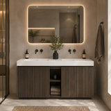 Modern European furniture - Smoked Oak Bathroom Vanity with Sink - www.oroa.com