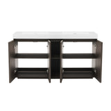 Modern European furniture - Smoked Oak Bathroom Vanity with Sink - www.oroa.com