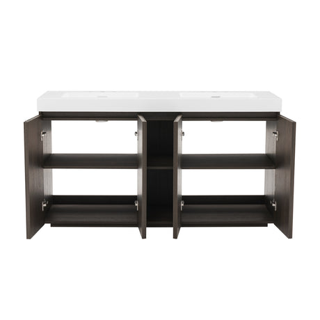 Modern European furniture - Smoked Oak Bathroom Vanity with Sink - www.oroa.com