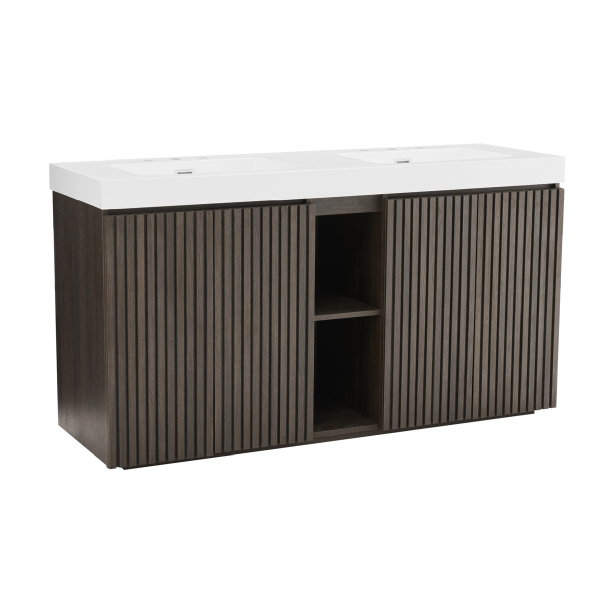 Modern European furniture - Smoked Oak Bathroom Vanity with Sink - www.oroa.com