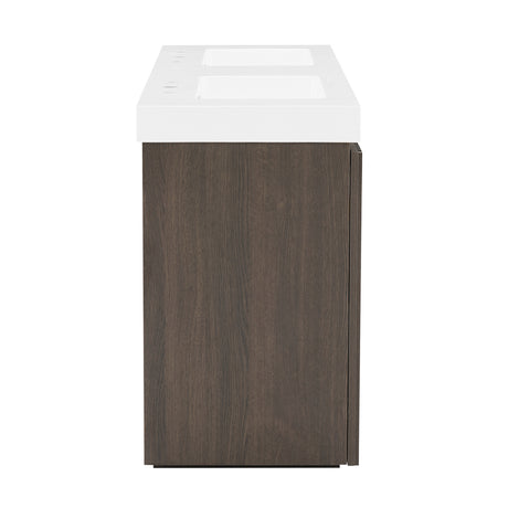 Modern European furniture - Smoked Oak Bathroom Vanity with Sink - www.oroa.com
