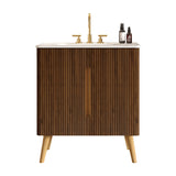 Striped Walnut Bathroom Vanity Unit | OROA