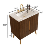 Striped Walnut Bathroom Vanity Unit | OROA