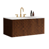 Etna Striped Walnut Bathroom Vanity Unit | OROA