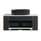 36" Walnut Bathroom Vanity with Black Vessel Sink | OROA