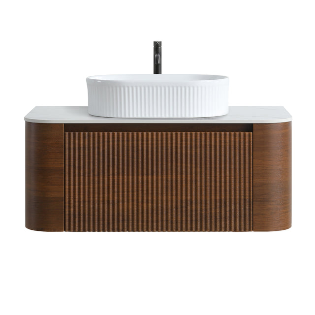 Modern European furniture - Modern Walnut Bathroom Vanity with Sink - www.oroa.com