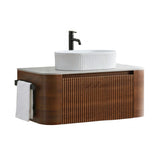Modern European furniture - Modern Walnut Bathroom Vanity with Sink - www.oroa.com