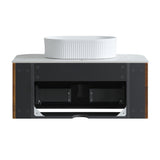 Modern European furniture - Modern Walnut Bathroom Vanity with Sink - www.oroa.com