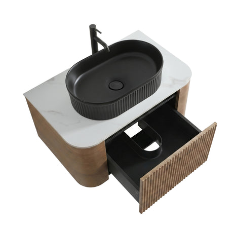 Honey Oak Bathroom Vanity with Sink | OROA