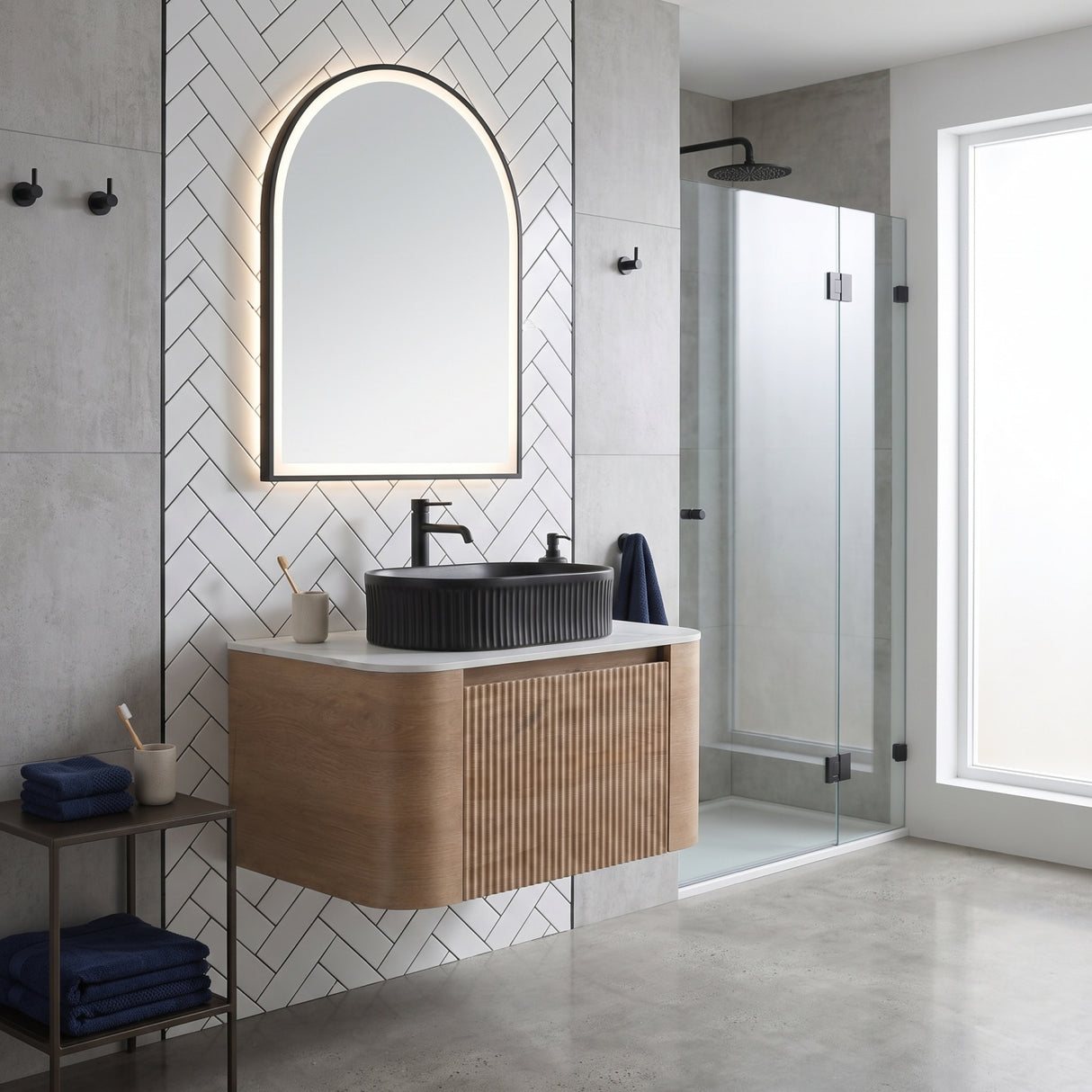 Honey Oak Bathroom Vanity with Sink | OROA