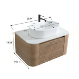 Honey Oak Bathroom Vanity with Sink | OROA