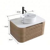 Erba Honey Oak Bathroom Vanity with Sink | OROA