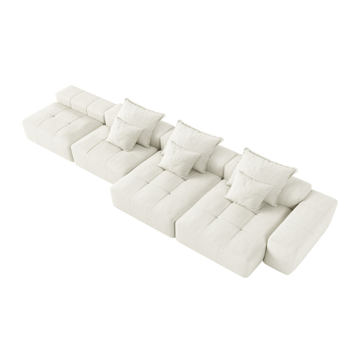 Beige Chenille Modular Sectional Sofa | OROA