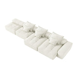Beige Chenille Modular Sectional Sofa | OROA