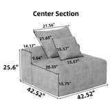 Beige Chenille Modular Sectional Sofa | OROA