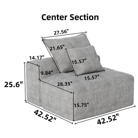 Beige Chenille Modular Sectional Sofa | OROA