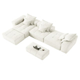 Beige Chenille Modular Sectional Sofa | OROA