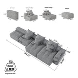 Beige Chenille Modular Sectional Sofa | OROA