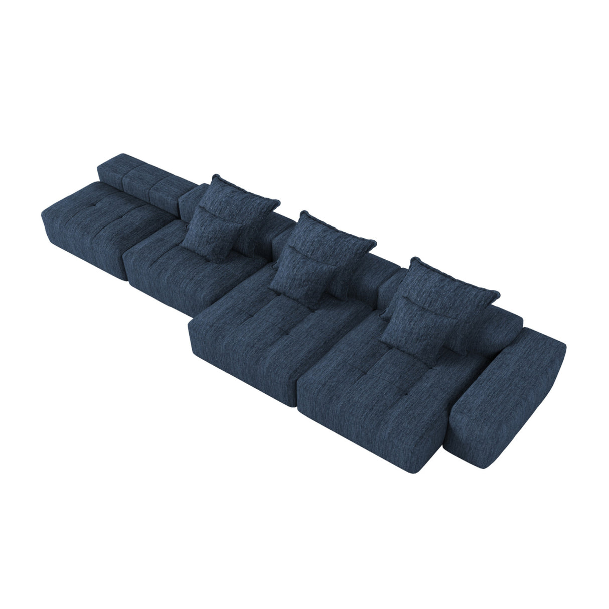 Blue Chenille Modular Sectional Sofa | OROA