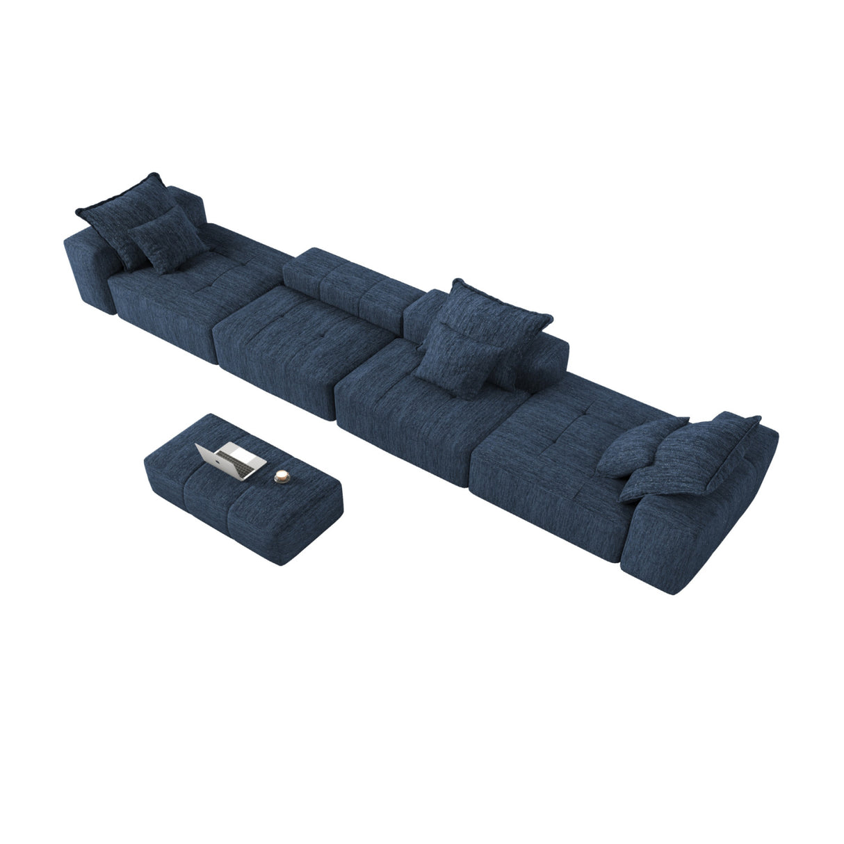 Blue Chenille Modular Sectional Sofa | OROA