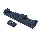 Blue Chenille Modular Sectional Sofa | OROA