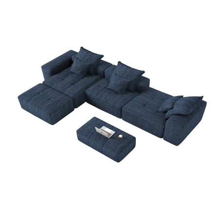Blue Chenille Modular Sectional Sofa | OROA