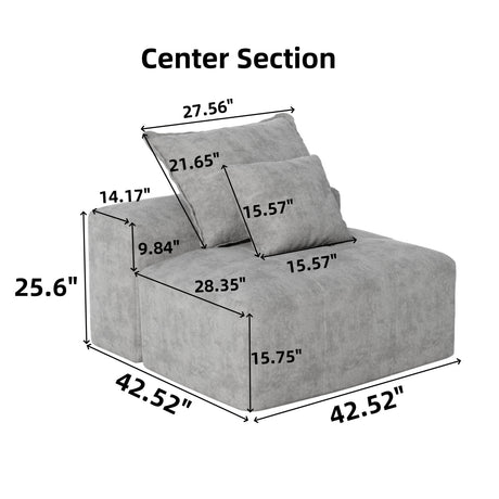 Blue Chenille Modular Sectional Sofa | OROA