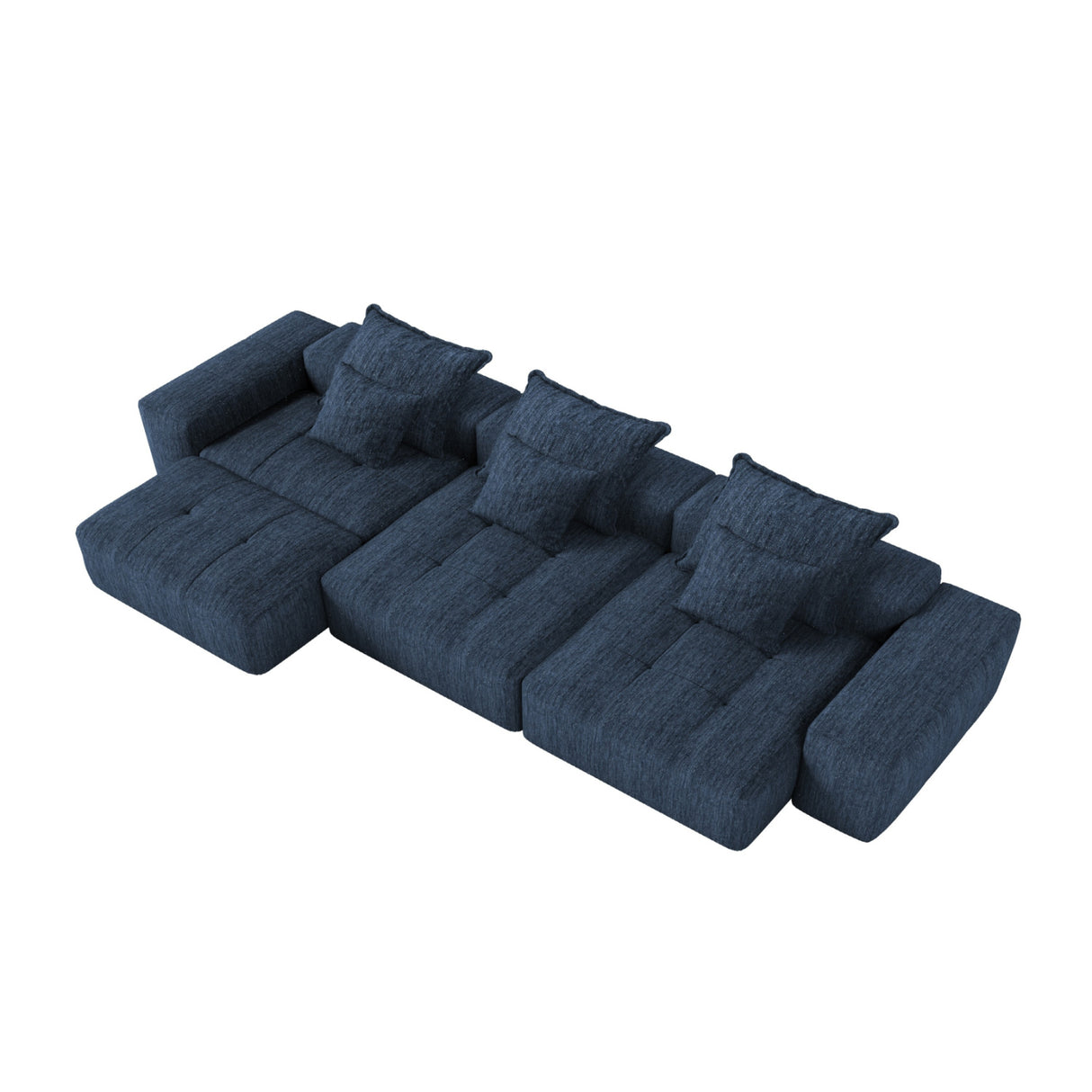 Blue Chenille Modular Sectional Sofa | OROA