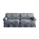 Mid-Century Blue Floral Oxford Fabric Sofa | OROA