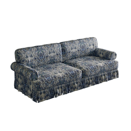 Mid-Century Blue Floral Oxford Fabric Sofa | OROA