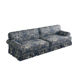 Mid-Century Blue Floral Oxford Fabric Sofa | OROA