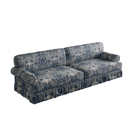 Mid-Century Blue Floral Oxford Fabric Sofa | OROA