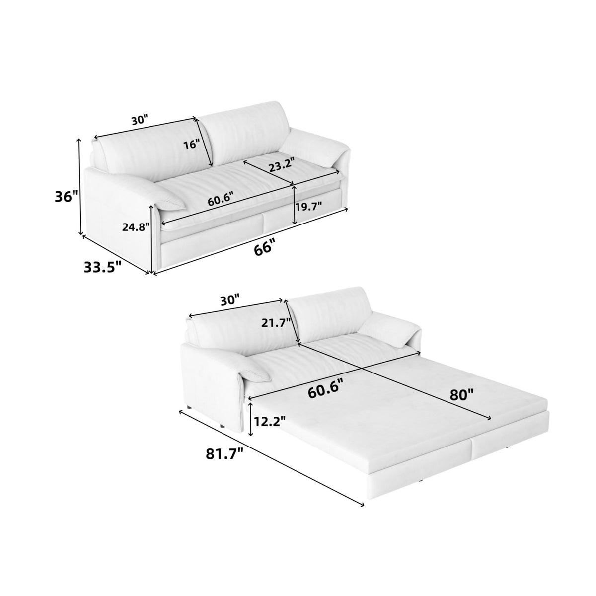 Modern European furniture - Queen Pull Out Sofa Bed - www.oroa.com