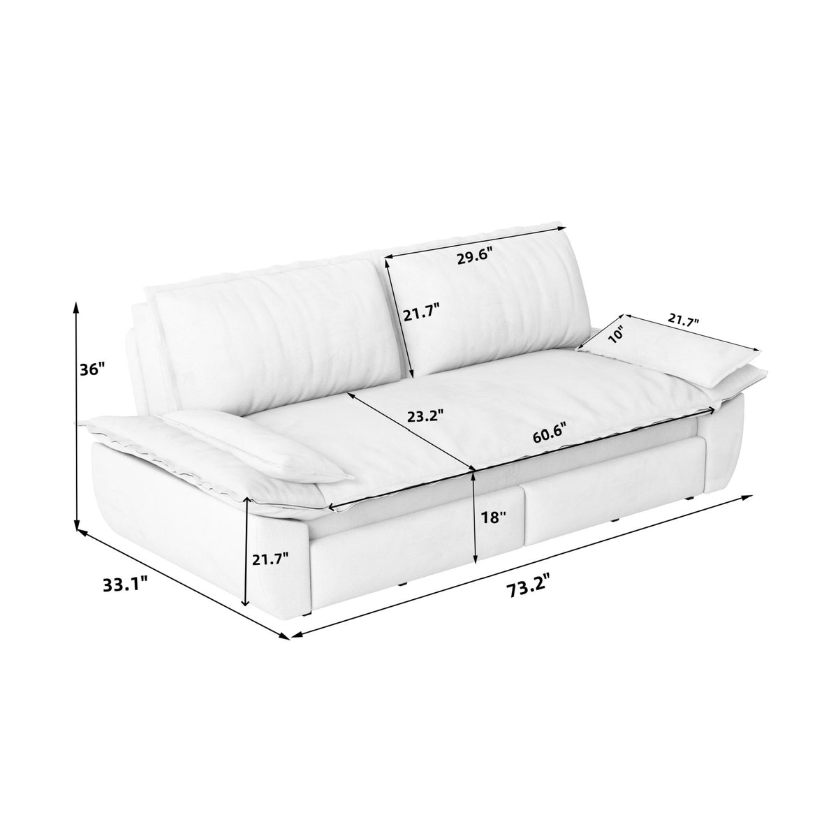 Modern European furniture - 3-in-1 Convertible Sleeper Sofa Bed - www.oroa.com