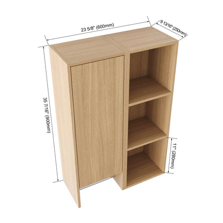 Modern European furniture - Oak Wall-Mounted Bathroom Side Cabinet - www.oroa.com