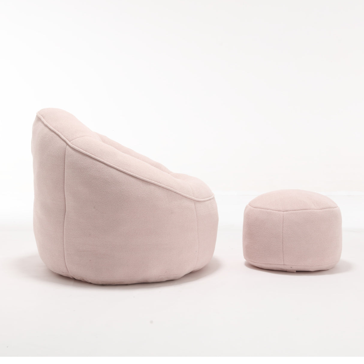 Pink Bean Bag Sofa Chair with Footrest | OROA Kids
