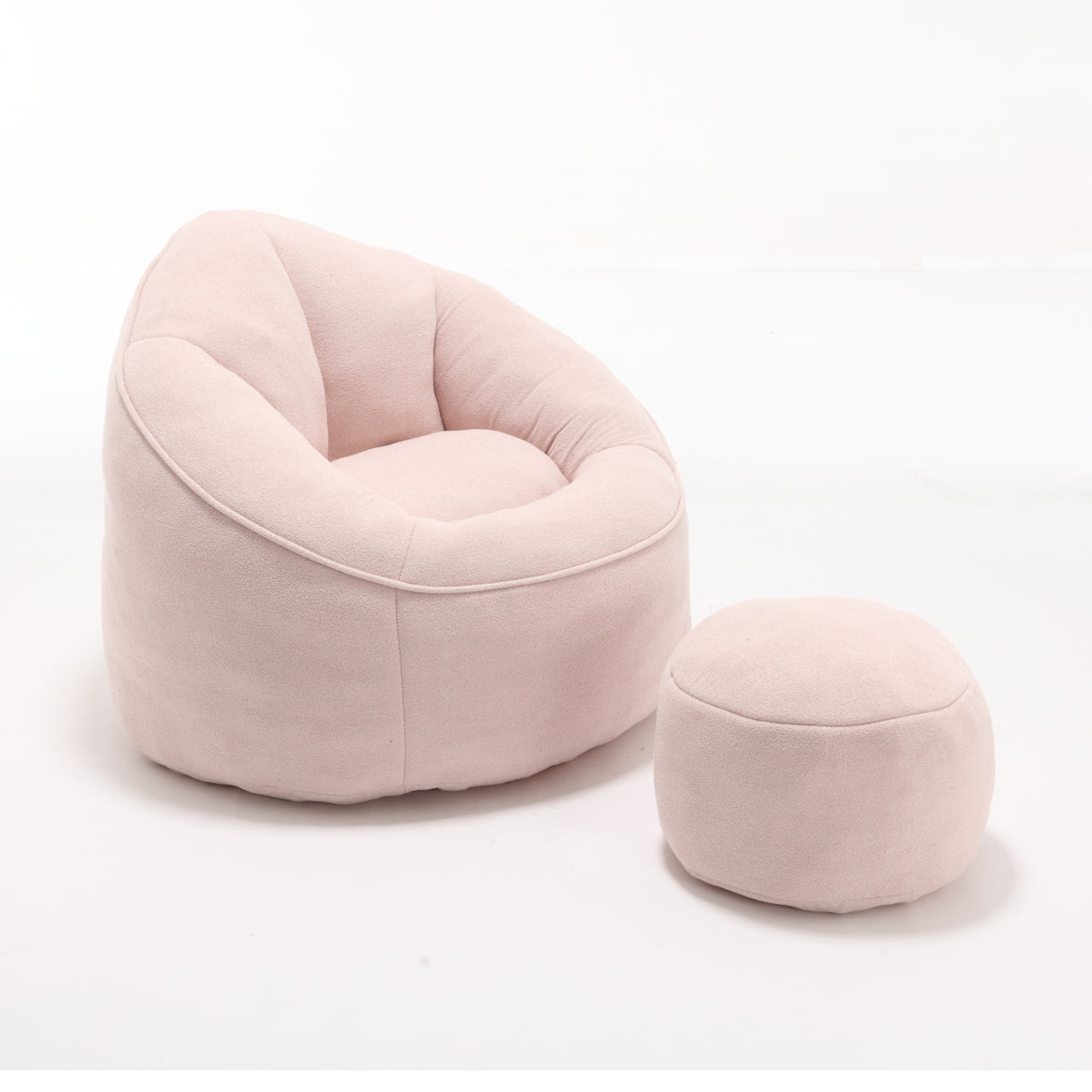 Pink Bean Bag Sofa Chair with Footrest | OROA Kids